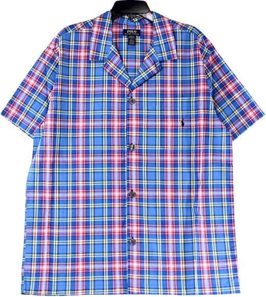 ラルフローレン パジャマ POLO RALPH LAUREN ポロ ラルフローレン メンズパジャマ 半袖シャツ ラルフパジャマ トップス  ショートスリーブシャツ ルームウェア ナイトウェア 大きめサイズ (Navy Westin plaid(A54L) 米国Mサイズ) [並行輸入品]